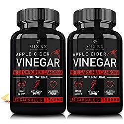 (2 Pack) Apple Cider Vinegar Pills w/ Garcinia Cambogia (1500mg | 180 Capsules)  Detox Cleanse, Relief Dietary Supplement