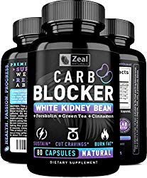 Keto White Kidney Bean Carb Blocker + Forskolin [80 Capsules] White Kidney Bean Extract & Forskolin Extract for Healthy Weight Management & Carb Intercept w Green Tea – Starch Inhibitor for Keto Diet